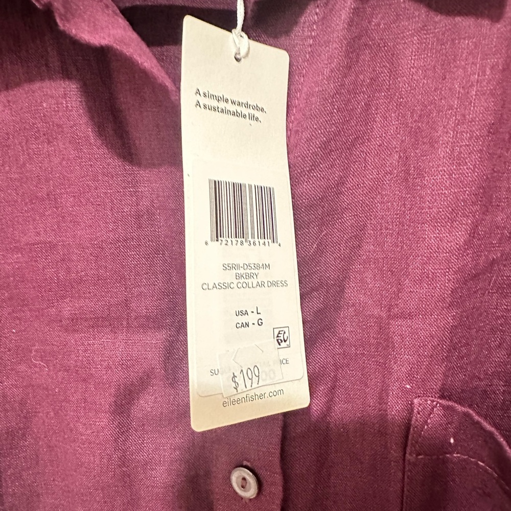 Eileen Fisher Rich Purple Midi Dress - Picture 2 of 4